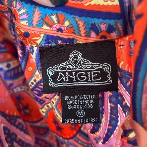 Angie Women's Colorful Paisley Off The Shoulder Cut Out Mini Dress Size Medium - Picture 8 of 9